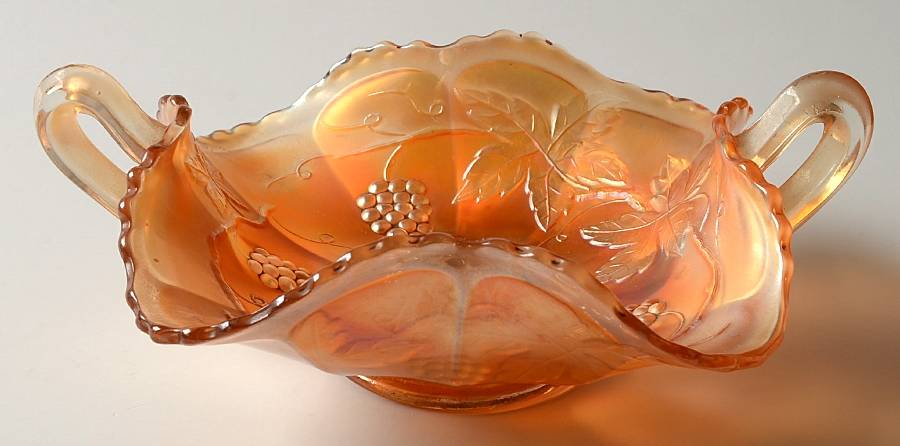 Vintage Marigold (Carnival) 2 Handled Bon Bon by Fenton-1