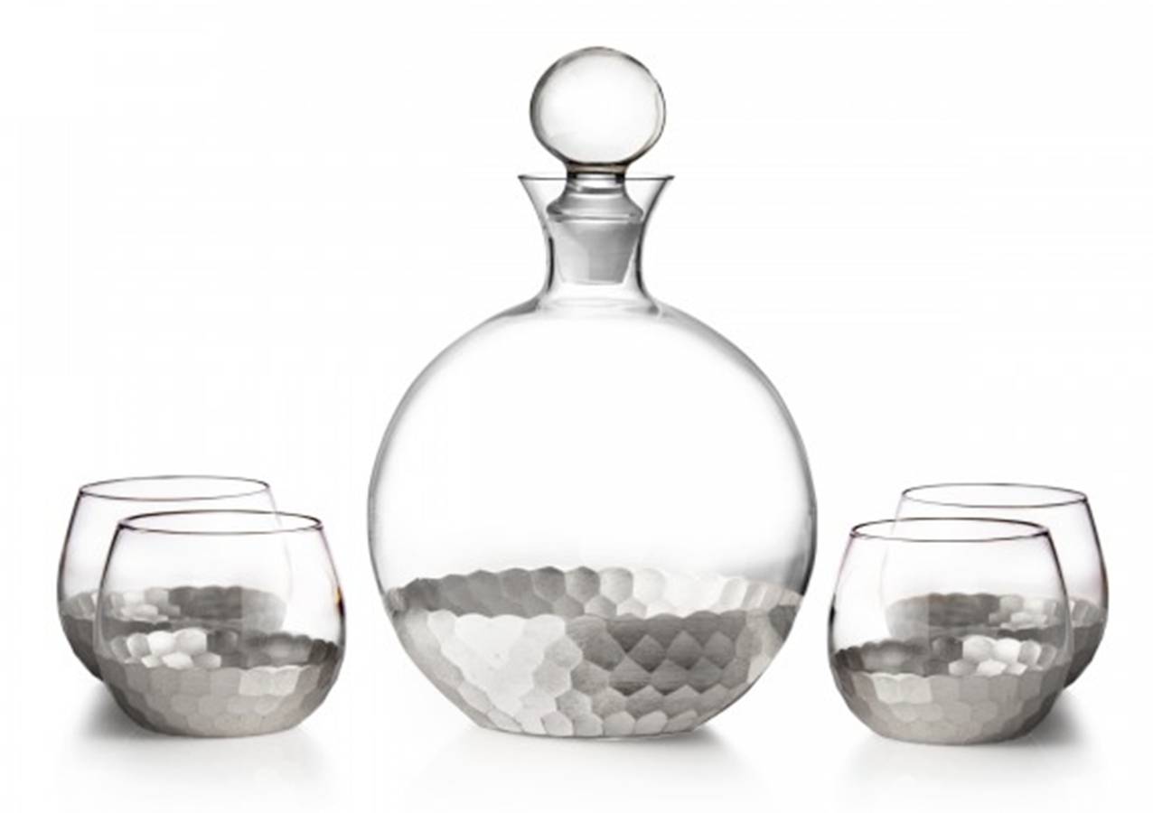 Daphne Silver Decanter & Stopper by Fitz & Floyd-1