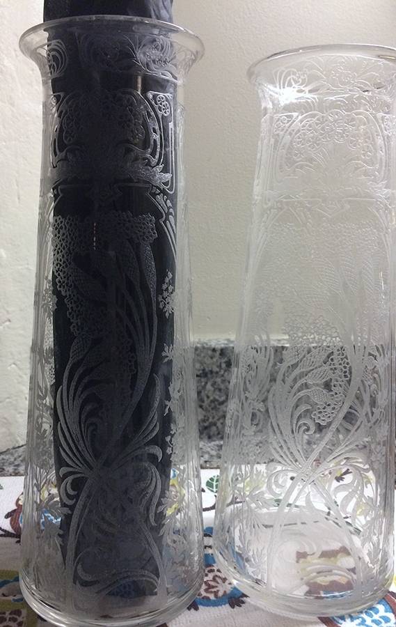 Deep Etch 300-1 12" Flower Vase by Fostoria-1