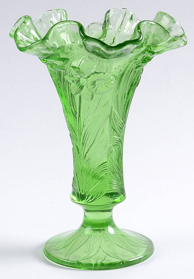 Fern Green 7" Footed Vase by Fenton-1