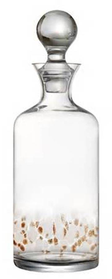 Simone White and Gold Decanter & Stopper by Fitz & Floyd-1