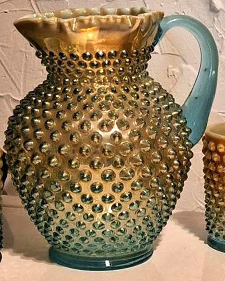 Hobnail Aqua Opalescent 54 Oz Jug by Fenton-1