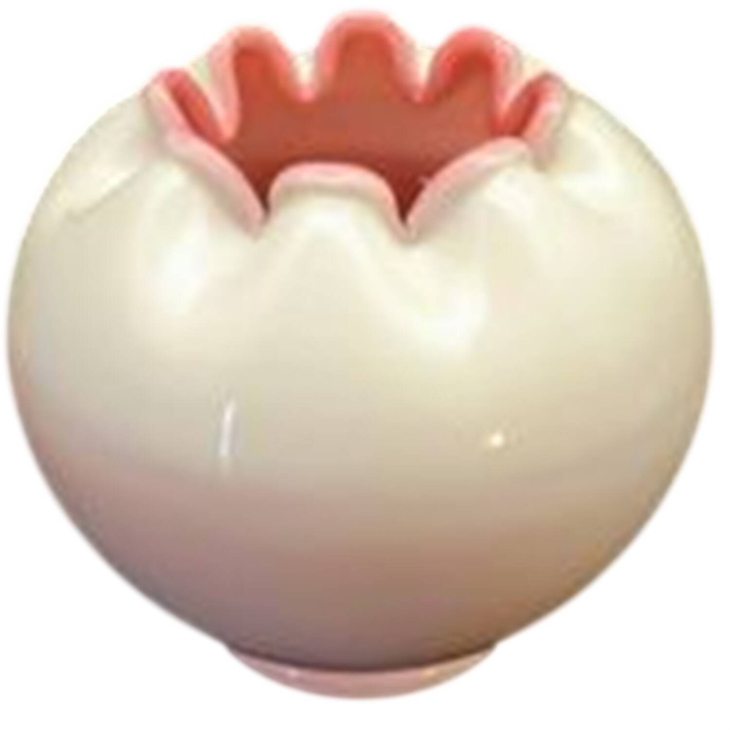 Peach Blow Crimped Rose Bowl by Fenton-1