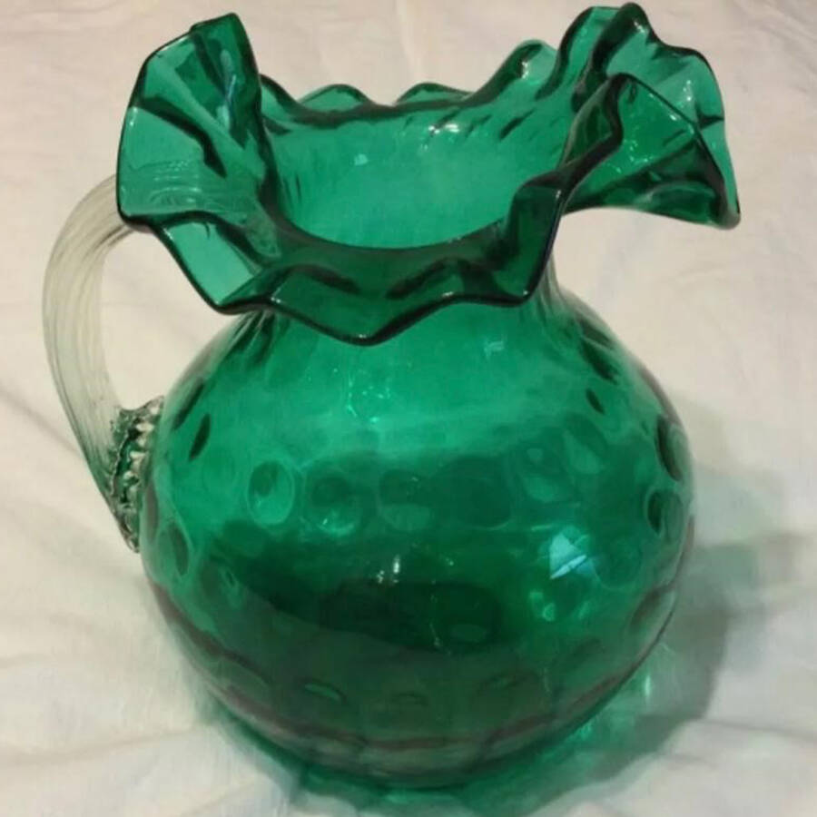 Coin Dot Emerald 80 Oz Pitcher by Fenton-1
