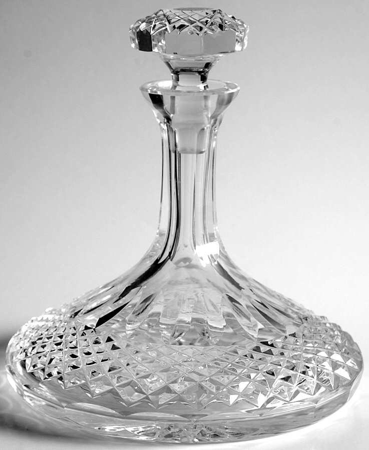 Claddagh (Older, Square Bowl) Miniature Ships Decanter & Stopper by Galway-1