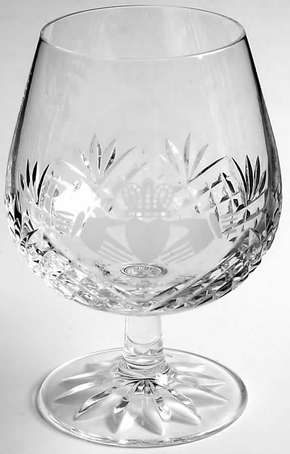 Claddagh (Newer, Round Bowl) Brandy Glass by Galway-1