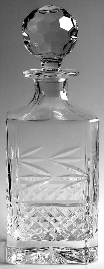 Leah (Newer) Square Decanter with Stopper by Galway-1
