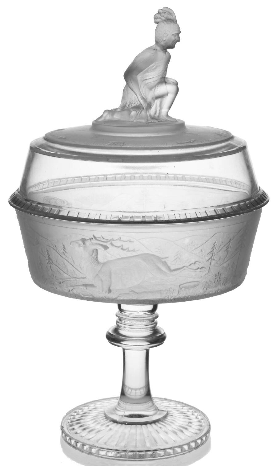 Westward Ho 9" Compote & Lid by Gillinder-1
