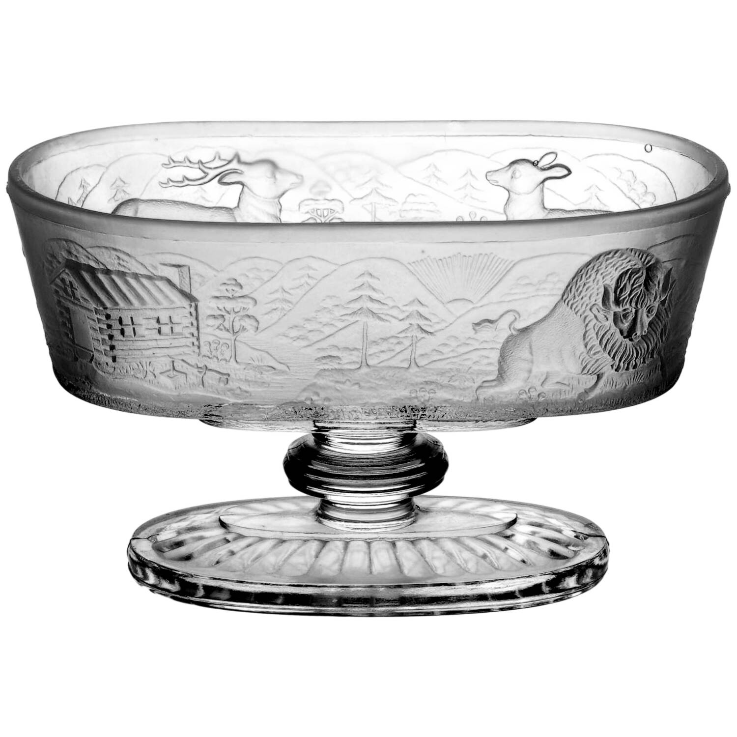 Westward Ho 7" Length Oval Compote No Lid by Gillinder-1