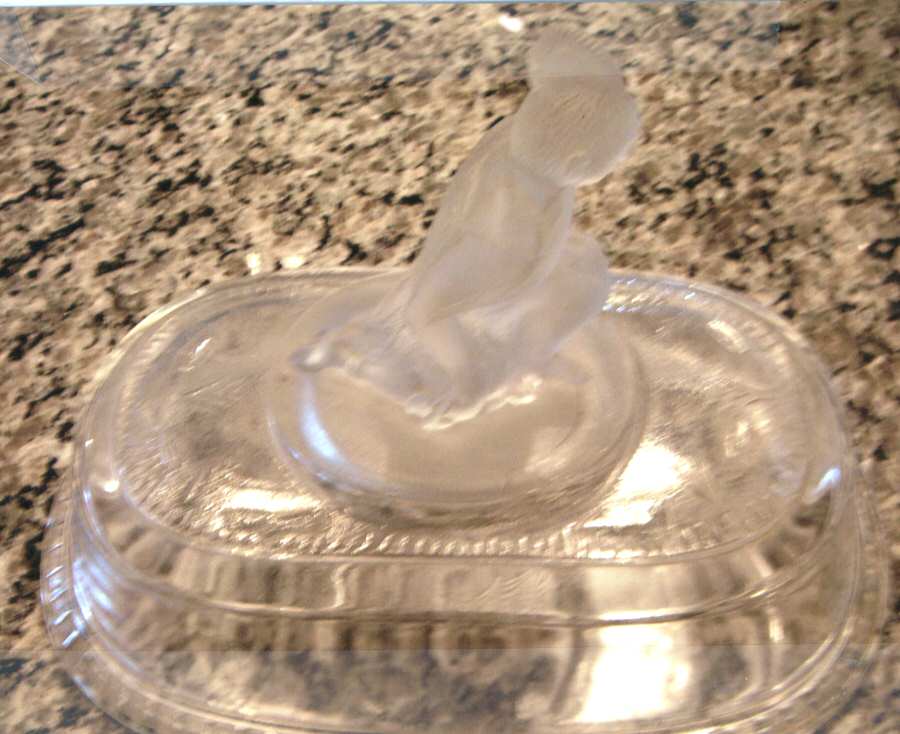 Westward Ho Lid for 8" Length Oval Compote by Gillinder-1