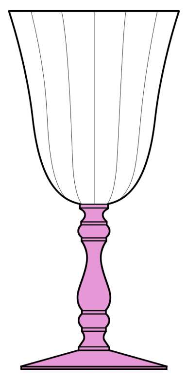 27P Pink (Pink Stem, Clear Bowl) Water Goblet by Glastonbury - Lotus-1