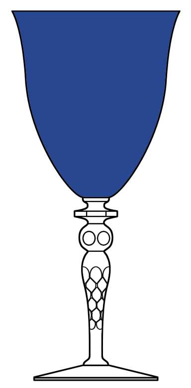 67 Cobalt Blue Water Goblet by Glastonbury - Lotus-1