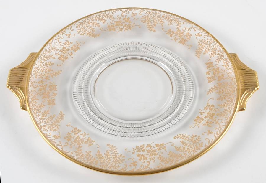 80-1 Handled Cake Plate by Glastonbury - Lotus-1