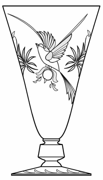 Bird of Paradise Clear (Stem 934) Water Goblet by Glastonbury - Lotus-1