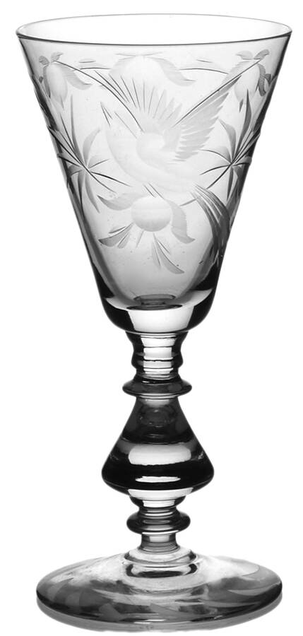 Bird of Paradise Clear (Stem 896) Wine Glass by Glastonbury - Lotus-1
