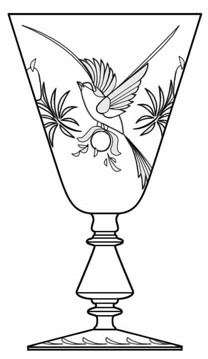 Bird of Paradise Clear (Stem 896) Water Goblet by Glastonbury - Lotus-1