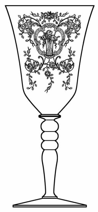 Bridal Bouquet Water Goblet by Glastonbury - Lotus-1