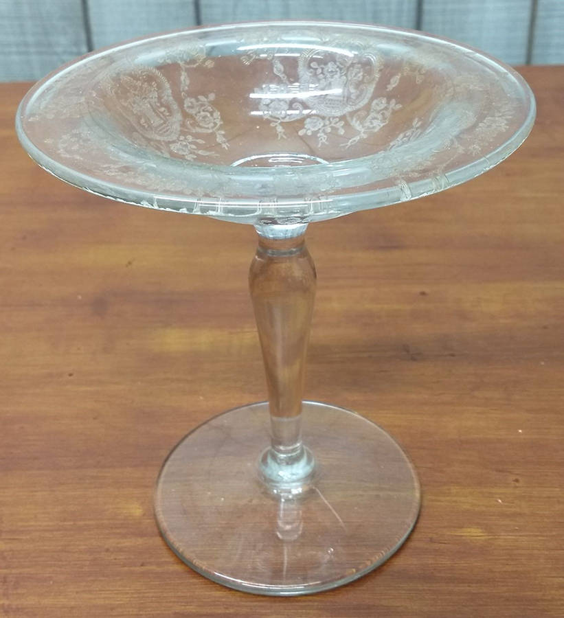 Bridal Bouquet (Stem #35) Round Compote (Height X Width) by Glastonbury - Lotus-1