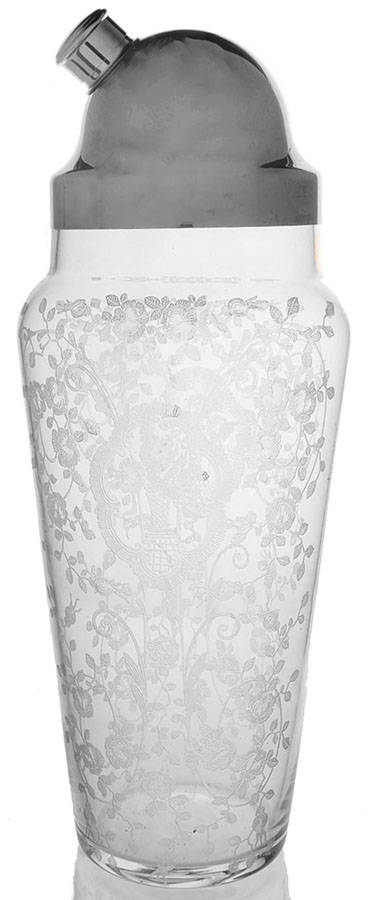 Bridal Bouquet (Stem #35) Cocktail Shaker & Lid by Glastonbury - Lotus-1