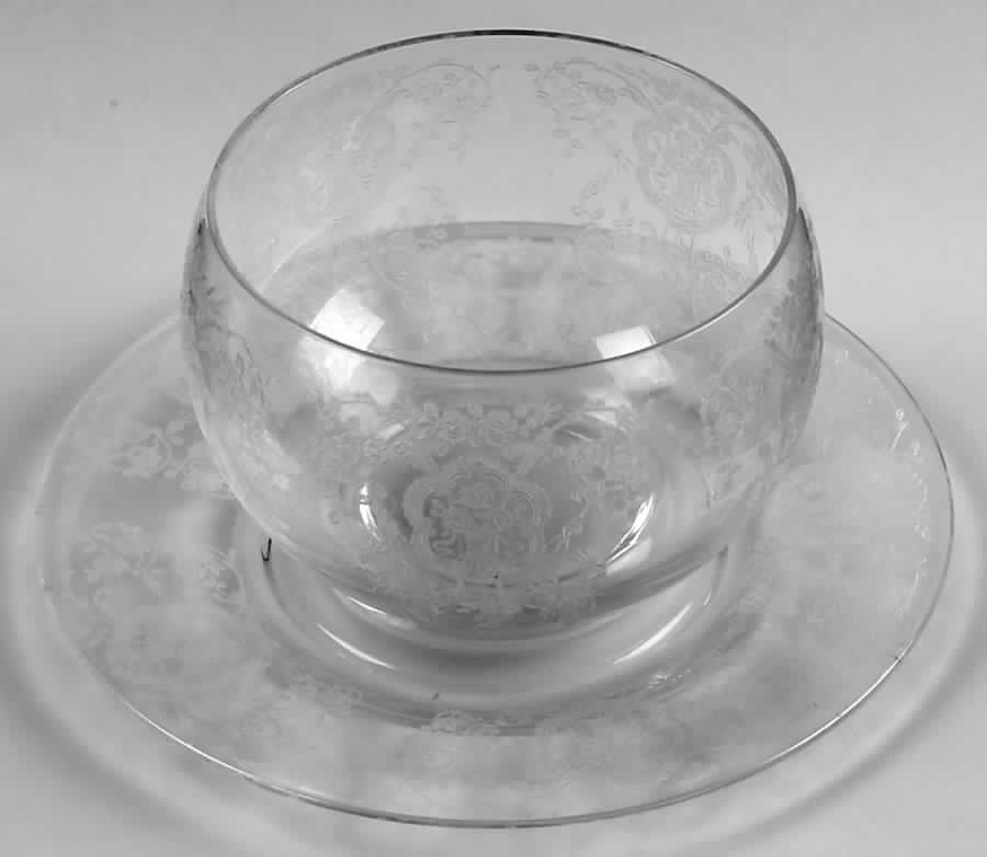 Bridal Bouquet (Stem #35) Mayonnaise Bowl and Underplate by Glastonbury - Lotus-1