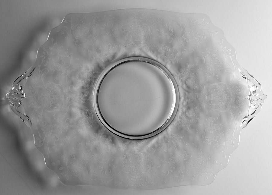 Bridal Bouquet (Stem #35) Handled Cake Plate by Glastonbury - Lotus-1
