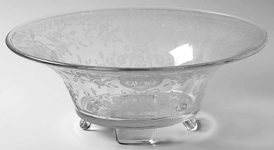 Bridal Bouquet (Stem #35) 11" 4-Toed Footed Bowl by Glastonbury - Lotus-1