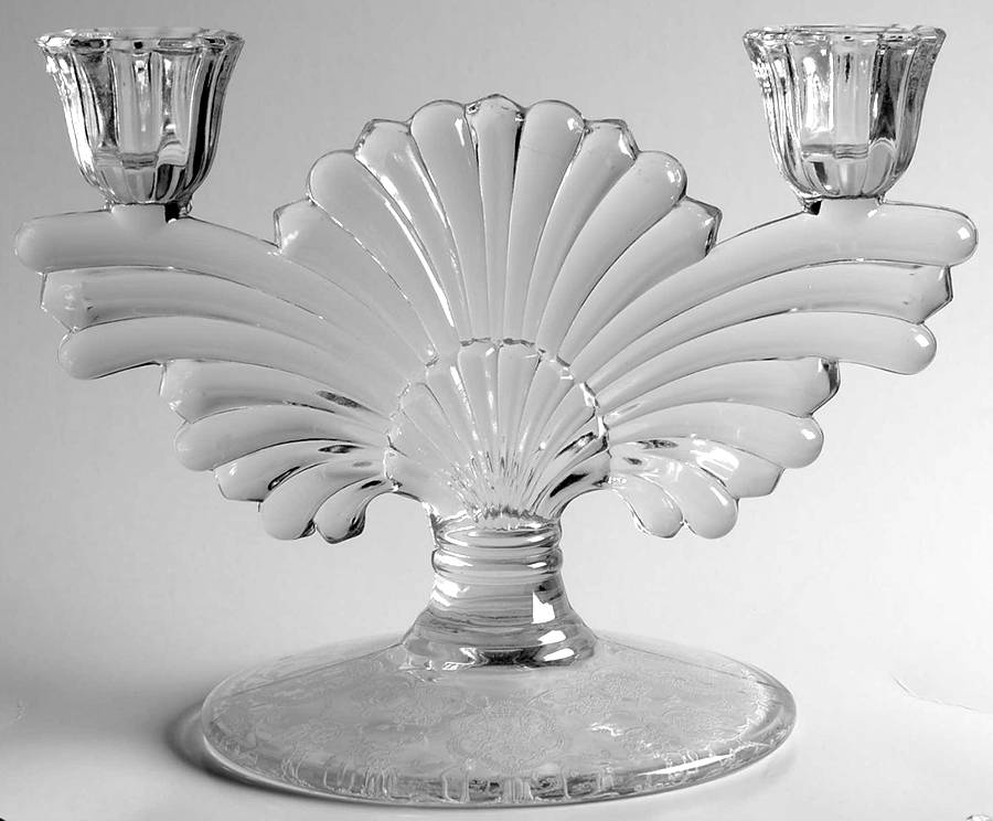 Bridal Bouquet (Stem #35) Double Light Candlestick by Glastonbury - Lotus-1