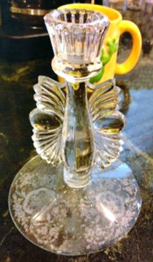 Bridal Bouquet (Stem #35) Single Light Candlestick by Glastonbury - Lotus-1