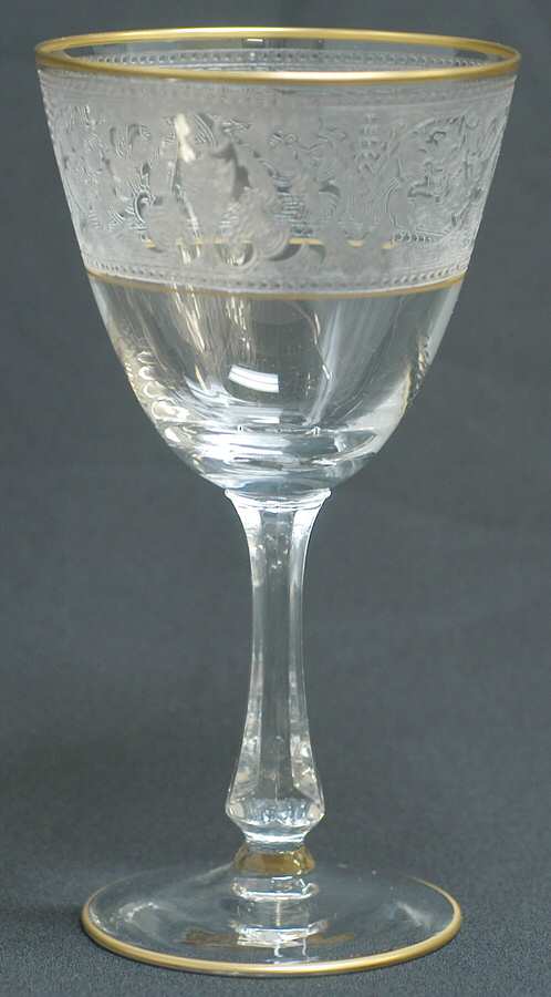 Brocade Gold (Stem L31) Water Goblet by Glastonbury - Lotus-1