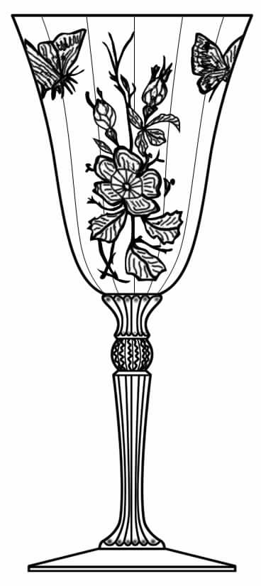 Butterfly Water Goblet by Glastonbury - Lotus-1
