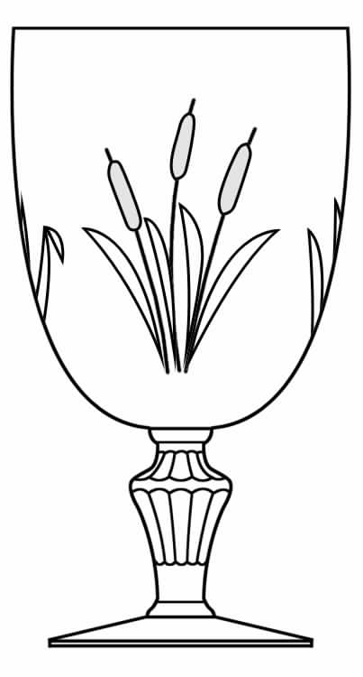 Cattail Water Goblet by Glastonbury - Lotus-1