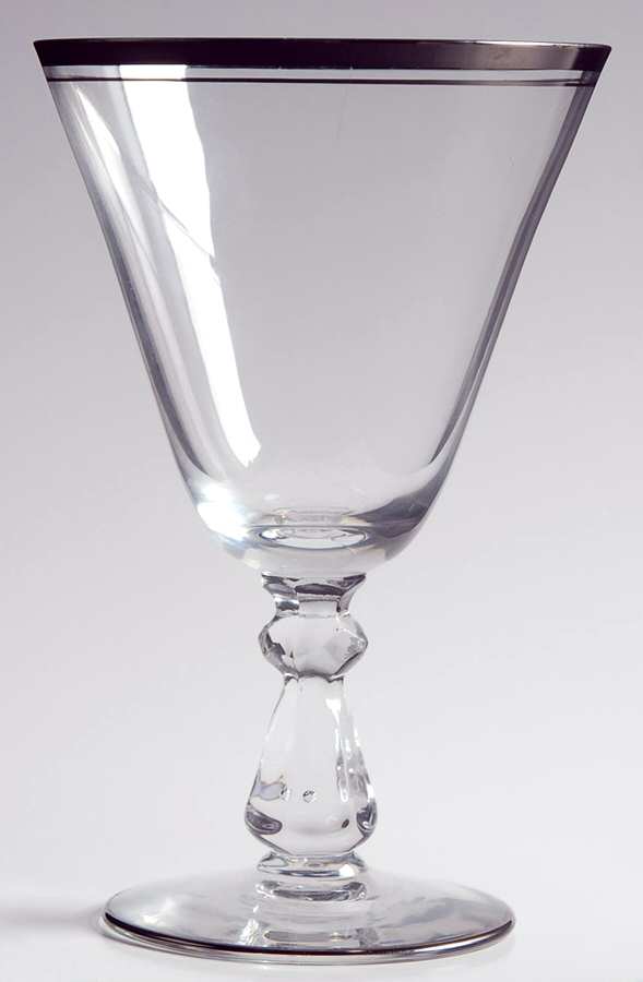 Chalet Platinum Water Goblet by Glastonbury - Lotus-1