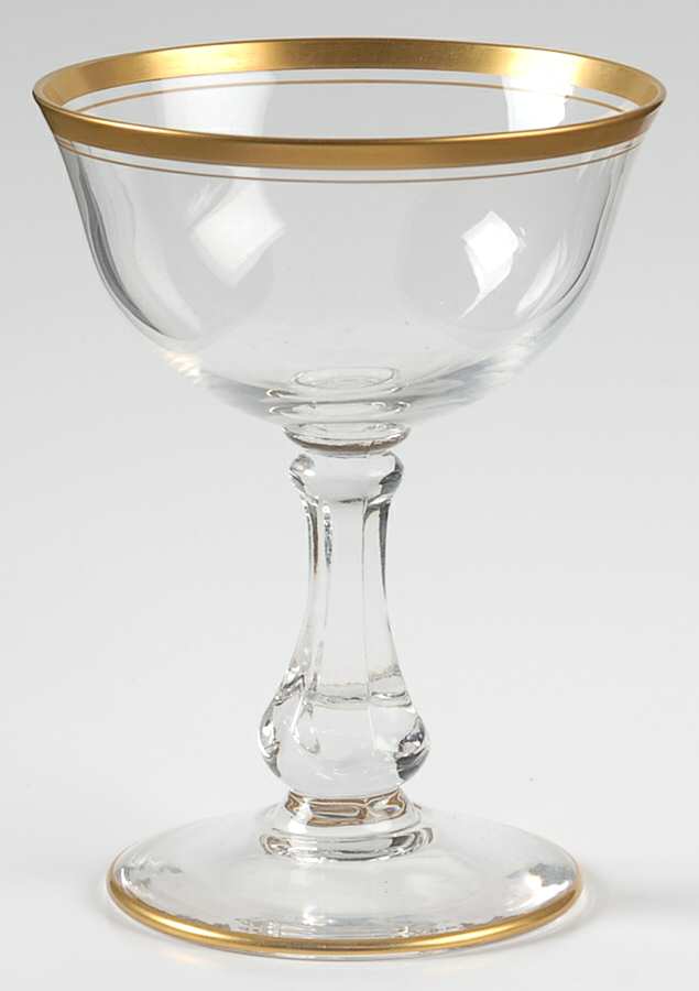 Colonial II (Stem 98, Gold Trim) Champagne/Tall Sherbet by Glastonbury - Lotus-1