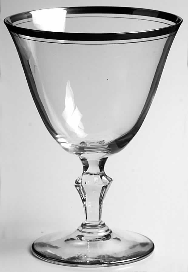 Colonial 92 (Platinum Trim) Water Goblet by Glastonbury - Lotus-1