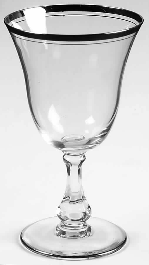 Colonial II (Platinum Trim) Water Goblet by Glastonbury - Lotus-1