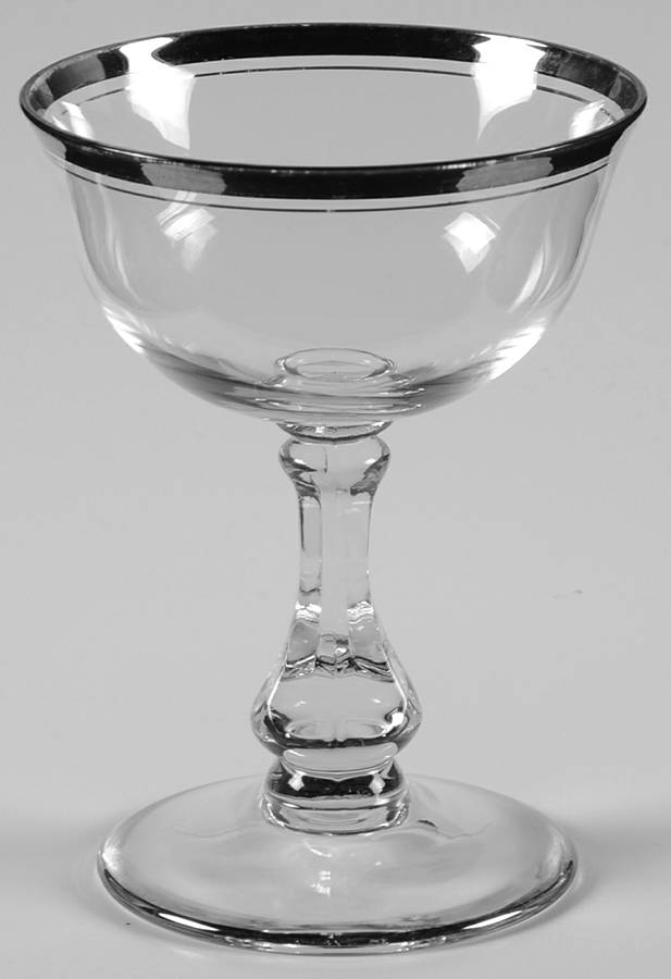 Colonial II (Platinum Trim) Champagne/Tall Sherbet by Glastonbury - Lotus-1