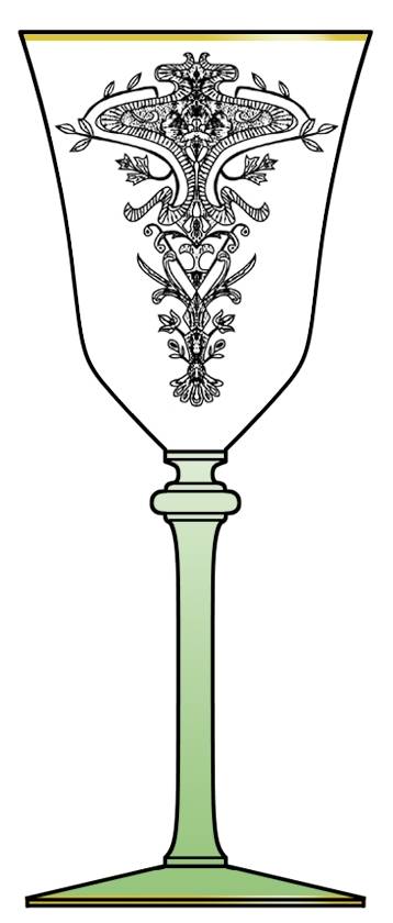 Decoration 109 Green (Stem 22) Water Goblet by Glastonbury - Lotus-1