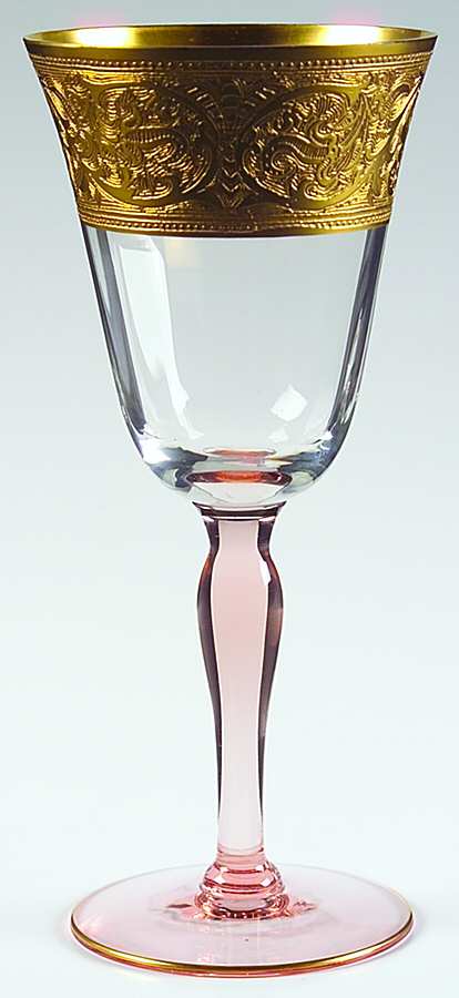 Decoration 889 Rose (Gold Encrusted) Water Goblet by Glastonbury - Lotus-1