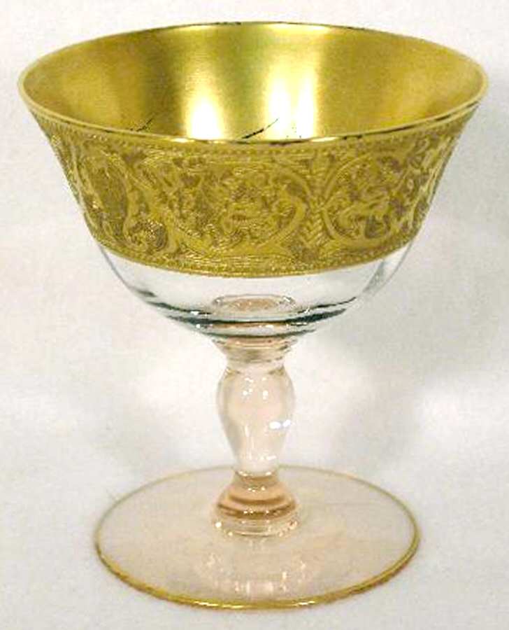 Decoration 889 Rose (Gold Encrusted) Low Sherbet by Glastonbury - Lotus-1