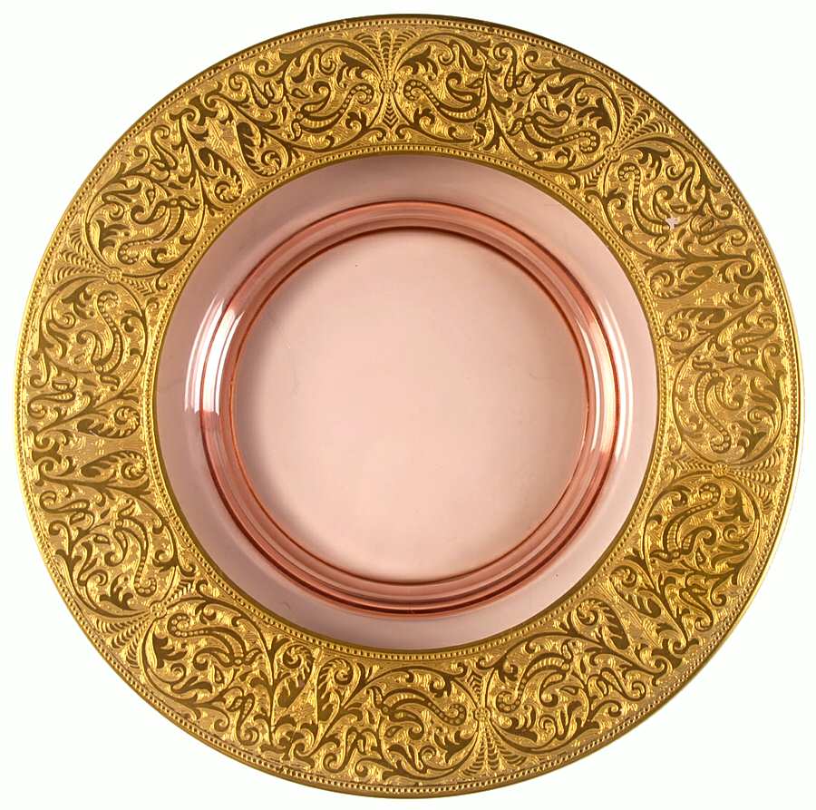 Decoration 889 Rose (Gold Encrusted) Dinner Plate by Glastonbury - Lotus-1