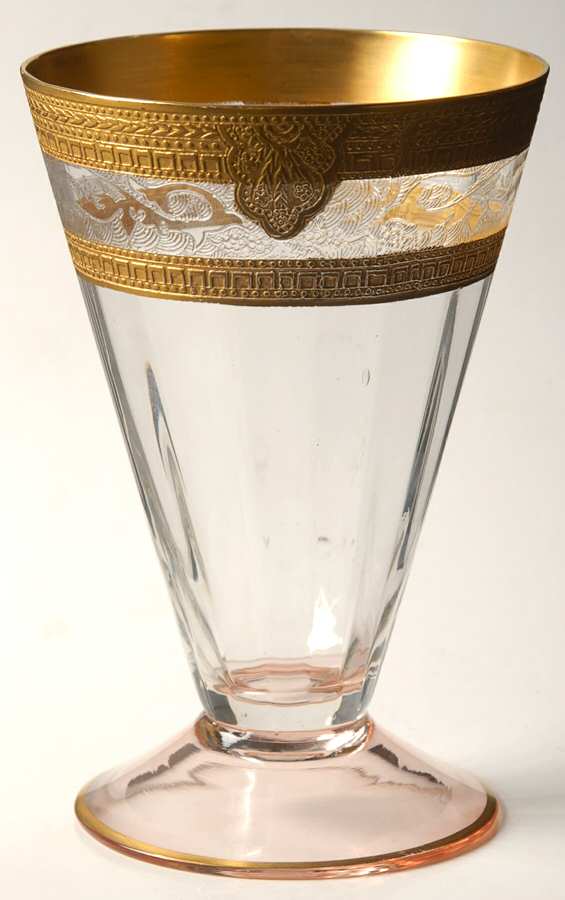 Decoration 902 (Pink Stem) 10 Oz Footed Tumbler by Glastonbury - Lotus-1