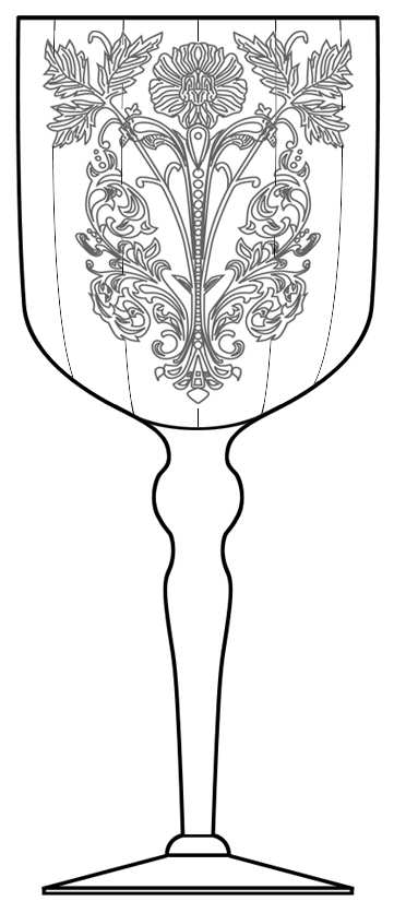 Etch 1019 (Stem 40) Water Goblet by Glastonbury - Lotus-1