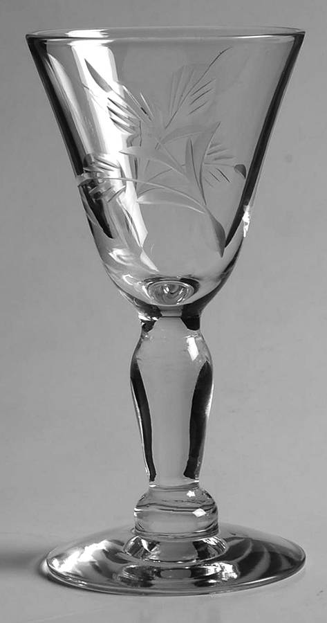 Flair Clear (Cut Leaf Design) Cordial Glass by Glastonbury - Lotus-1