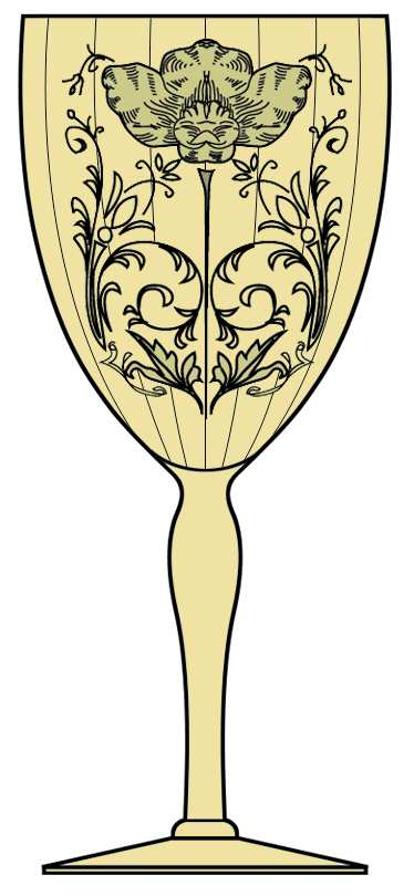 Flanders Topaz (Stem 66) Water Goblet by Glastonbury - Lotus-1