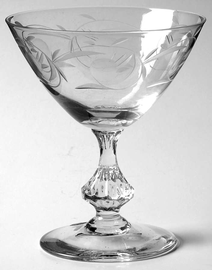 French Scroll Champagne/Tall Sherbet by Glastonbury - Lotus-1