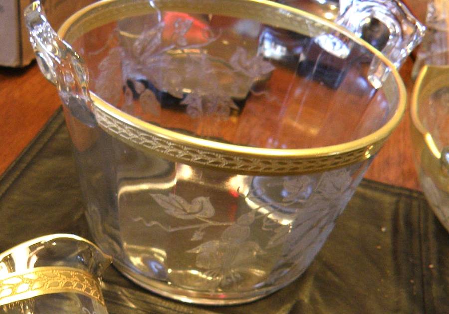 Fuchsia (Gold) Ice Bucket by Glastonbury - Lotus-1