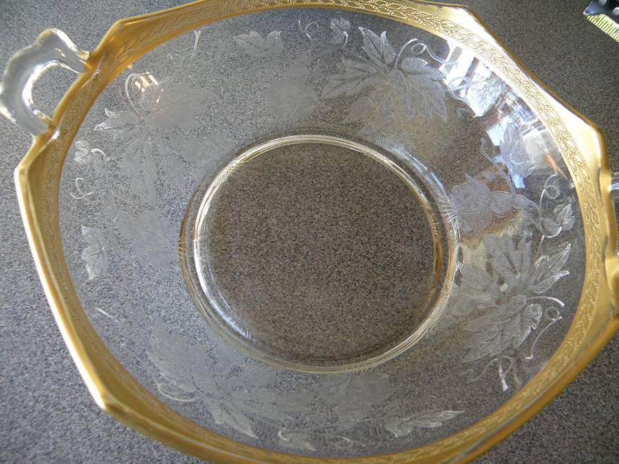 Fuchsia (Gold) Handled Bowl by Glastonbury - Lotus-1