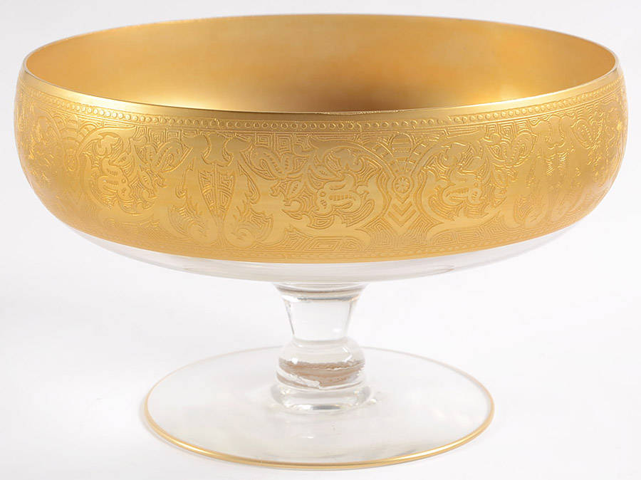Georgian Gold Round Compote (Height X Width) by Glastonbury - Lotus-1