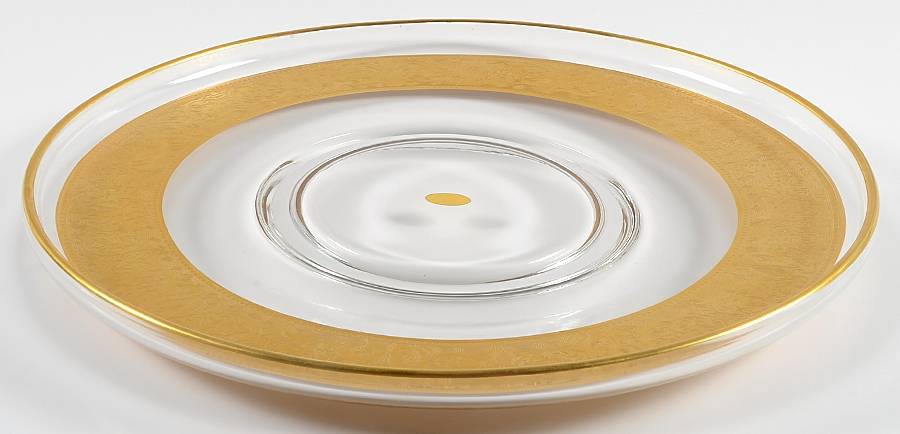 Georgian Gold Cupped Edge Torte Plate by Glastonbury - Lotus-1