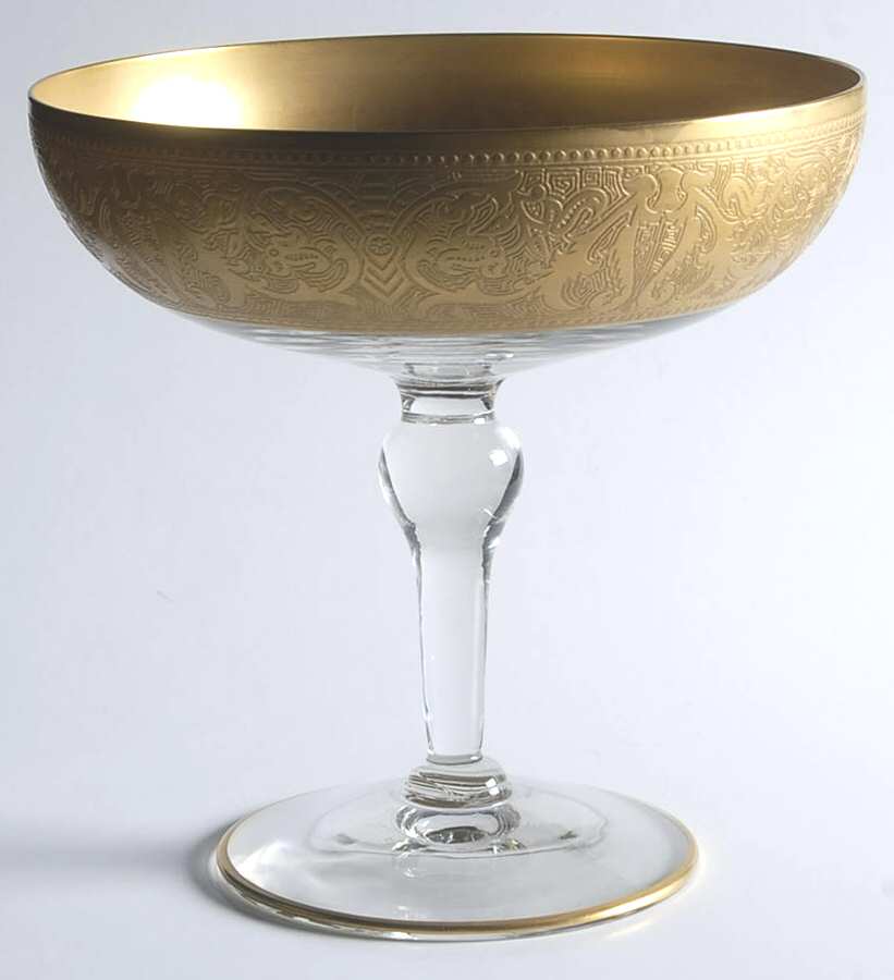 Georgian Gold 6" Height Open Compote by Glastonbury - Lotus-1